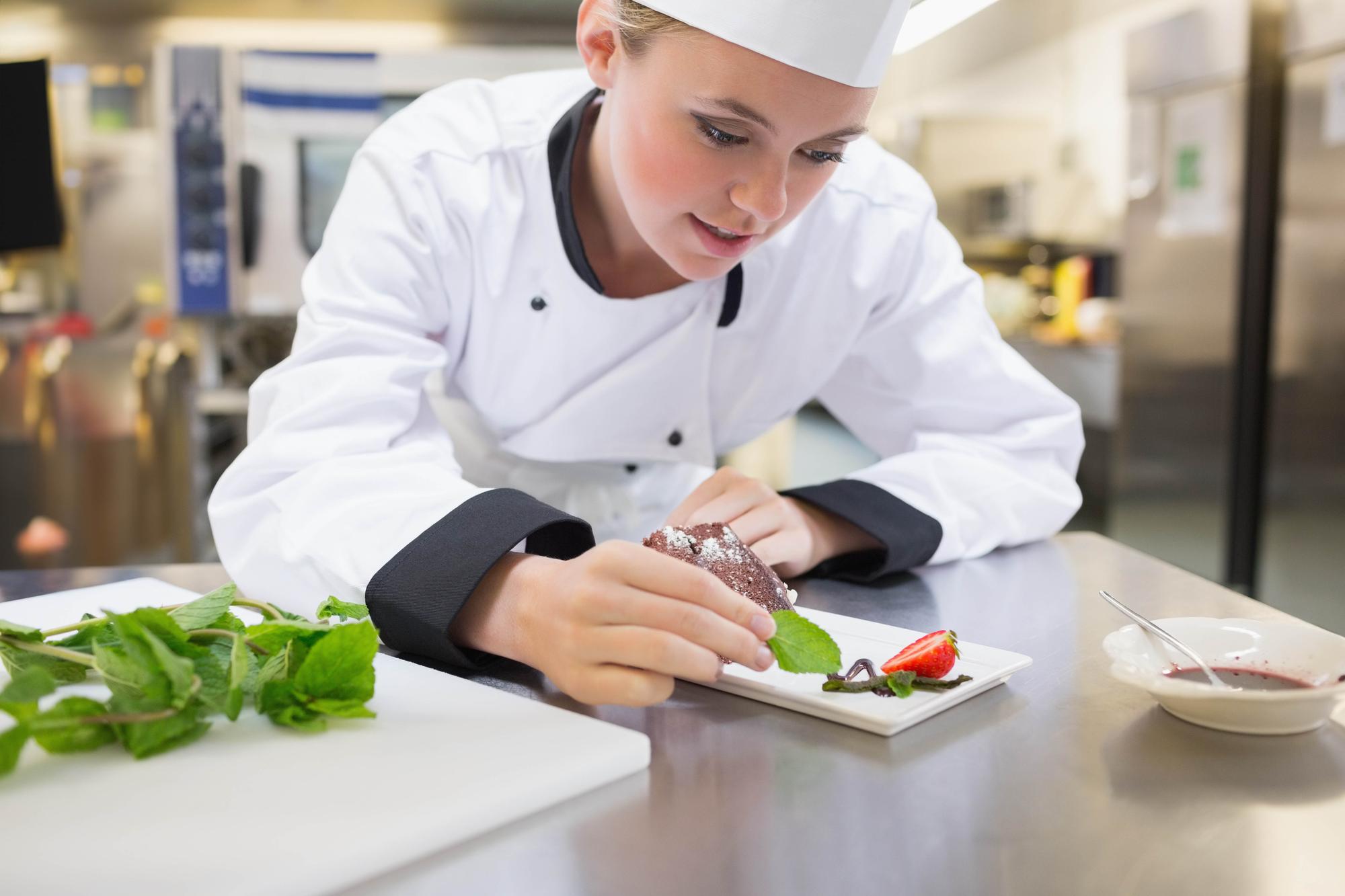 Workshop with students learning knife skills
